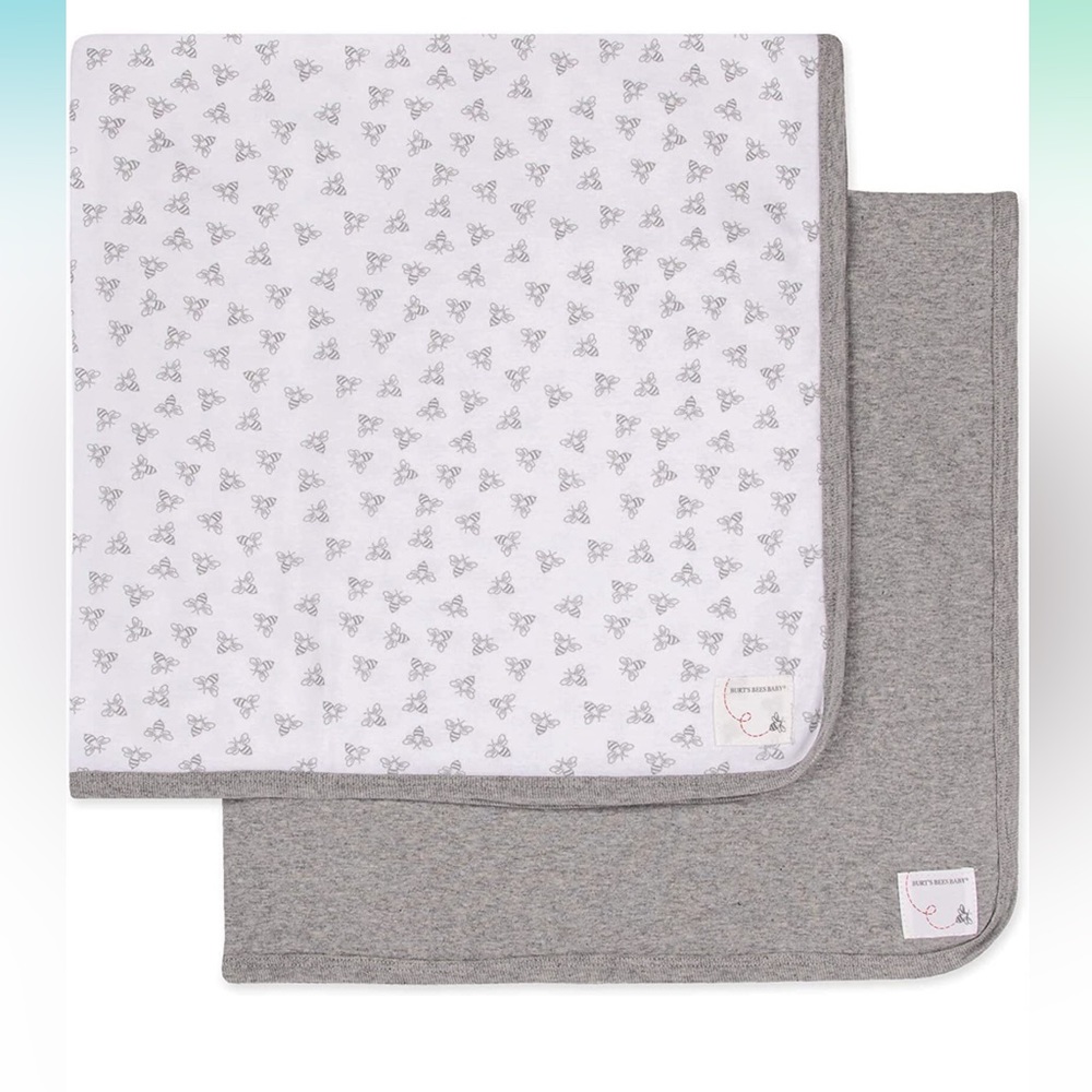 Burt's Bees Baby 100% Organic Cotton Swaddle, Stroller, Receiving Blankets New
